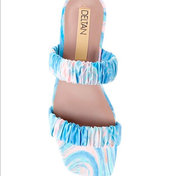 New Deltan Cora Printed Two Band Sandals - Picture 8 of 16